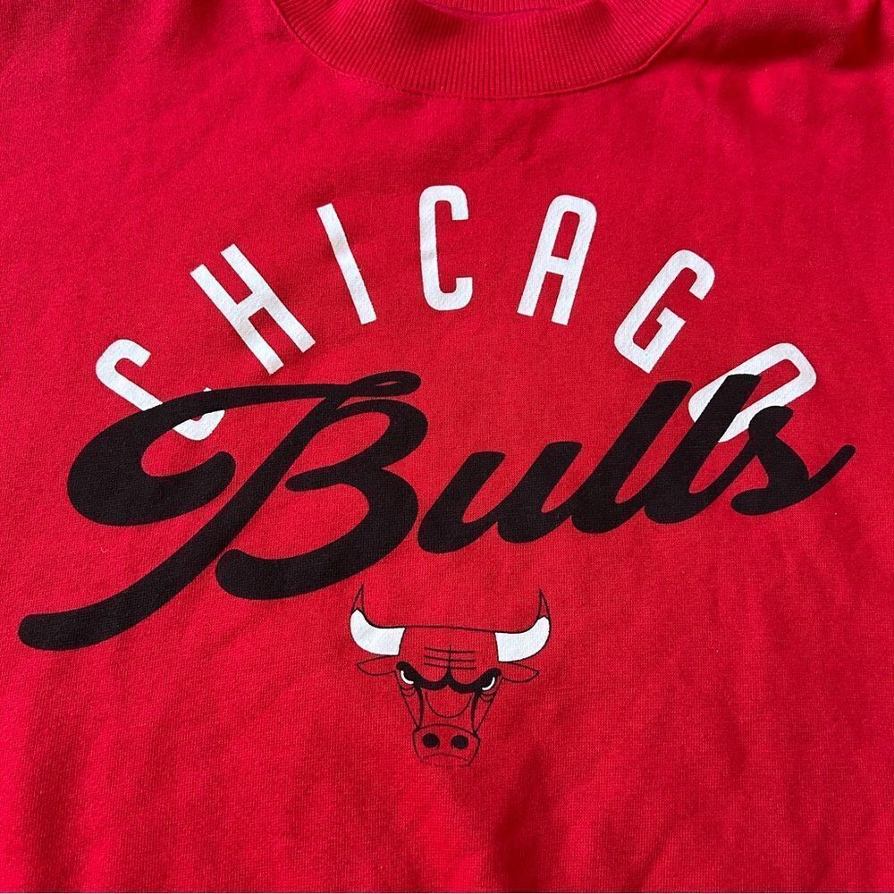 Chicago Bulls NBA Red Black Long Sleeved Adjustable Cropped Sweatshirt Small - Picture 4 of 7